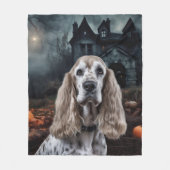 Couverture Polaire Cocker Spaniel Halloween Épouvantable (Devant)