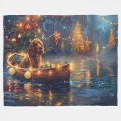Couverture Polaire Cocker Spaniel Noël Festive Voyage (Devant (Horizontal))