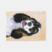 Couverture Polaire Cocker Spaniel (Parti) Peinture - Art Chien origin (Devant (Horizontal))
