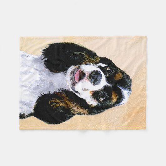 Couverture Polaire Cocker Spaniel (Parti) Peinture - Art Chien origin (Devant (Horizontal))