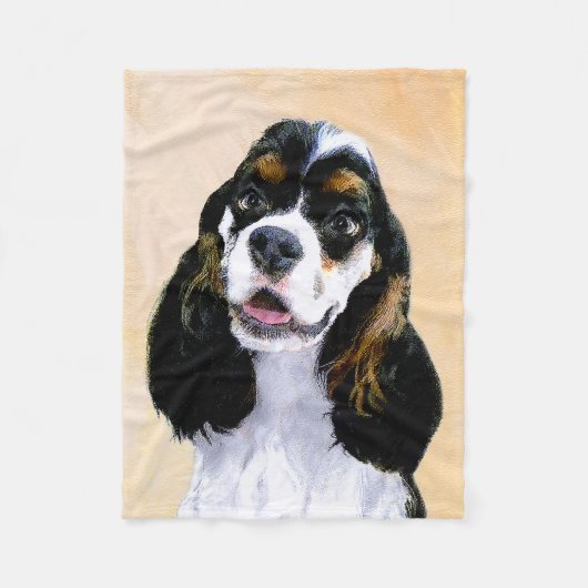 Couverture Polaire Cocker Spaniel (Parti) Peinture - Art Chien origin (Devant)
