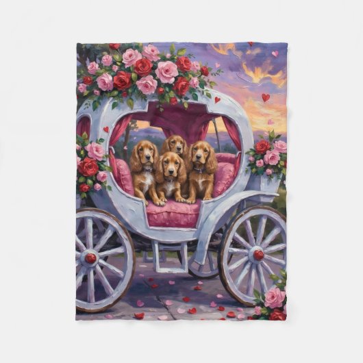 Couverture Polaire Cocker Spaniel Saint-Valentin (Devant)