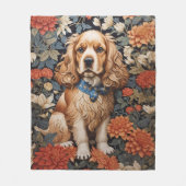 Couverture Polaire Cocker Spaniel William Morris Inspiré Floral (Devant)