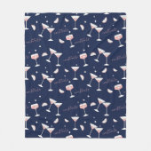 Couverture Polaire Cocktails, verres et tranches de citron Navy (Devant)
