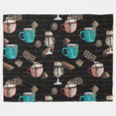 Couverture Polaire Cocoa marshmallows chocolat chaud bonbons hiver (Devant (Horizontal))