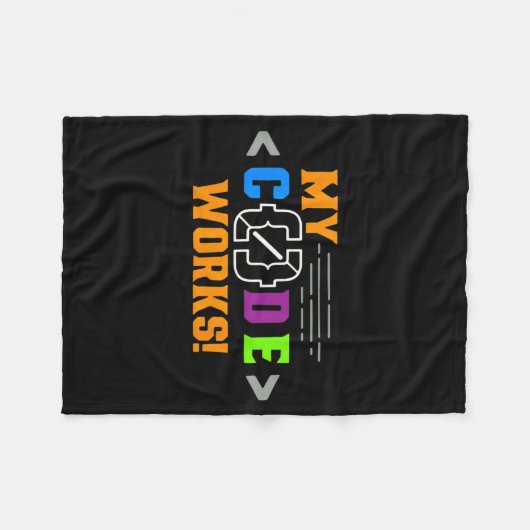 Couverture Polaire Code fonctionne drôle programmeur codage logicielC (Devant (Horizontal))