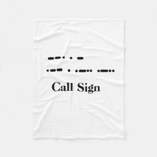 Couverture Polaire Code Morse "Va Bien" Blanche En Toison. Customiser