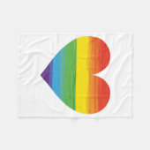 Couverture Polaire Coeur arc-en-ciel (Devant (Horizontal))