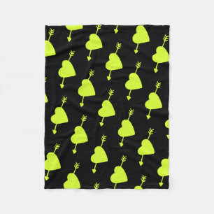 Couverture Polaire Coeur arrondi vert citron