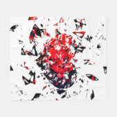 Couverture Polaire Coeur brisé version 2 rouge et noir (Devant (Horizontal))