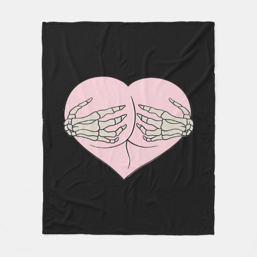 Couverture Polaire Coeur Butt Hug Skeleton Mains Classique (Devant)