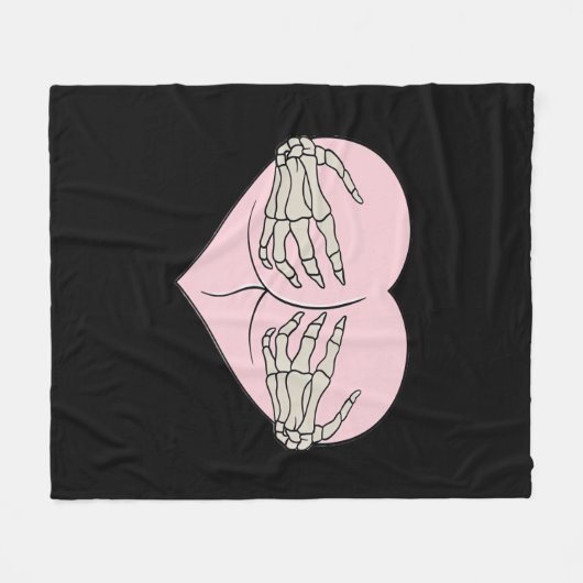 Couverture Polaire Coeur Butt Hug Skeleton Mains Classique (Devant (Horizontal))