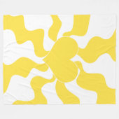 Couverture Polaire Coeur - Citron jaune et blanc (Devant (Horizontal))