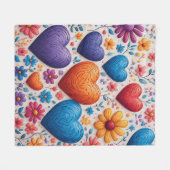 Couverture Polaire Cœur Coloré  (Devant (Horizontal))
