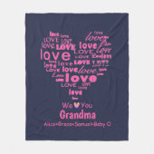 Couverture Polaire Coeur d'amour de typographie "nous vous aimons" (Devant)