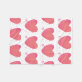 Couverture Polaire Coeur d'aquarelle rose (Devant (Horizontal))