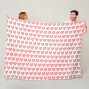 Couverture Polaire Coeur d'aquarelle rose motif