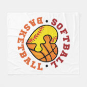 Couverture Polaire Coeur de basketball de softball (Devant (Horizontal))