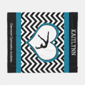 Couverture Polaire Coeur de Chevron de gymnastique avec le monogramme (Devant (Horizontal))