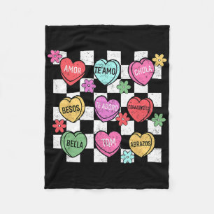 Couverture Polaire Cœur de conversation de la Saint-Valentin espagnol