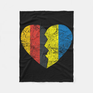 Couverture Polaire Cœur de drapeau allemand ukrainien Allemagne Ukrai