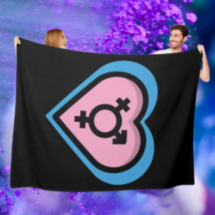 Couverture polaire Cœur de la fierté trans