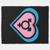 Couverture polaire Cœur de la fierté trans (Devant (Horizontal))