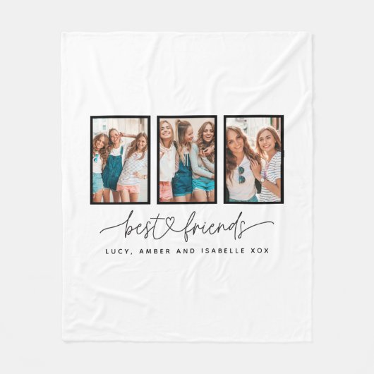 Couverture Polaire Coeur de script mignon moderne multi photo meilleu (Devant)