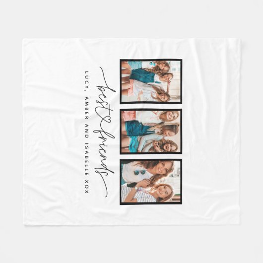 Couverture Polaire Coeur de script mignon moderne multi photo meilleu (Devant (Horizontal))