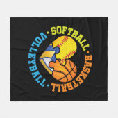Couverture Polaire Coeur de volley-ball de basketball de softball (Devant (Horizontal))