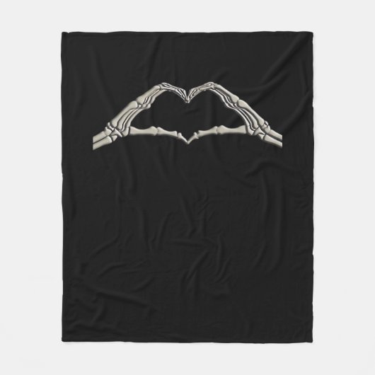 Couverture Polaire Coeur des mains osseuses actif (Devant)