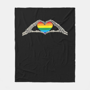 Couverture Polaire Coeur des mains osseuses actif