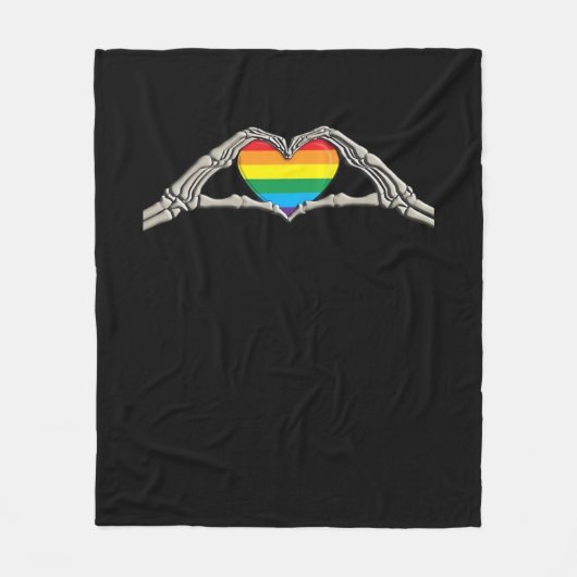 Couverture Polaire Coeur des mains osseuses actif (Devant)