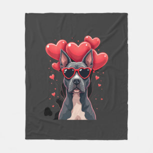 Couverture Polaire Cœur drôle de Pitbull pour la Saint-Valentin Papa