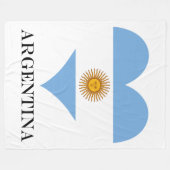 Couverture Polaire Coeur du drapeau argentin (Devant (Horizontal))
