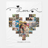 Couverture Polaire Coeur élégant Photo Collage Love Script (Devant)