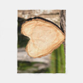 Couverture Polaire coeur en bois (Devant)