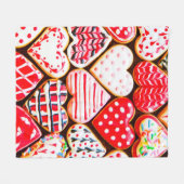 Couverture Polaire Coeur en forme de biscuits glaçage pour le jour de (Devant (Horizontal))