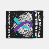 Couverture Polaire Coeur En Mémoire De Mon Frère Sensibilisation Au S (Devant (Horizontal))