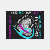 Couverture Polaire Coeur En Mémoire De Mon Frère Sensibilisation Au S (Devant (Horizontal))