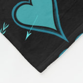 Couverture Polaire Coeur et flèche-Marine-Turquoise (Coin)