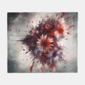 Couverture Polaire Coeur fleuri (Devant (Horizontal))