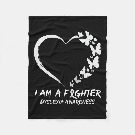 Couverture Polaire Coeur Je Suis Un Combat Dyslexie Sensibilisation (Devant)