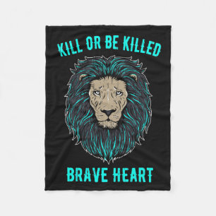 Couverture Polaire Coeur Lion brave