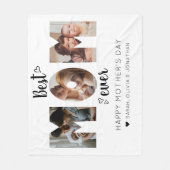 Couverture Polaire Coeur mignon Meilleure maman Ever 3 Photo Collage (Devant)