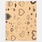 Couverture Polaire Coeur mignon Motif moderne gris foncé (Devant)