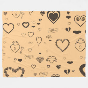 Couverture Polaire Coeur mignon Motif moderne gris foncé