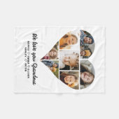 Couverture Polaire Coeur Nous t'aimons Grand-mère photo collage (Devant (Horizontal))