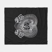 Couverture Polaire Coeur Pleurant En Blanc - Skeleton Coeurs Mains (Devant (Horizontal))