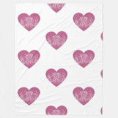 Couverture Polaire Coeur Rose Avec Filigree Joli Design Fille (Devant)